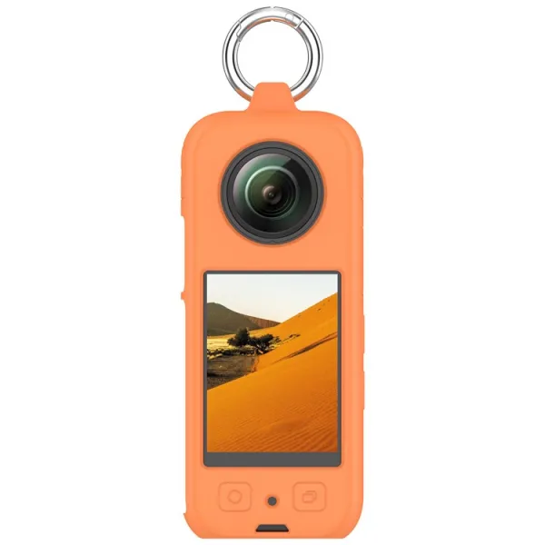 PROTEMIO Silikónový obal pre akčnú kameru Insta360 X4 oranžový
