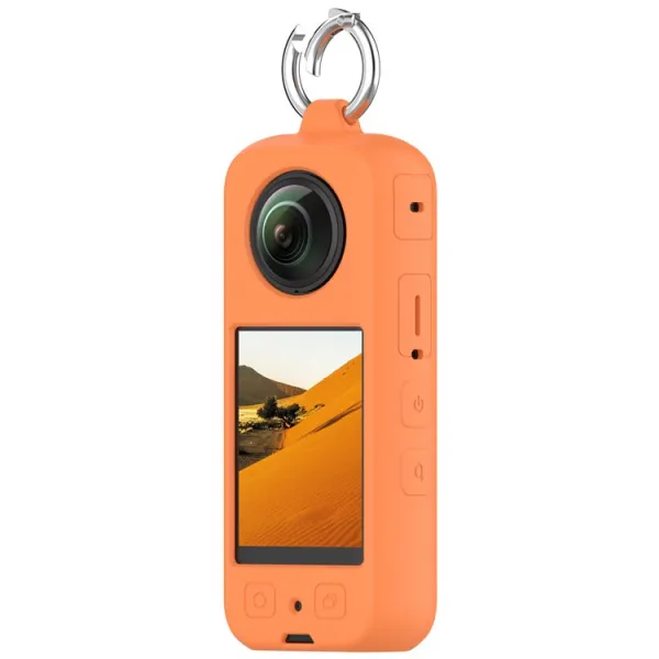 PROTEMIO Silikónový obal pre akčnú kameru Insta360 X4 oranžový