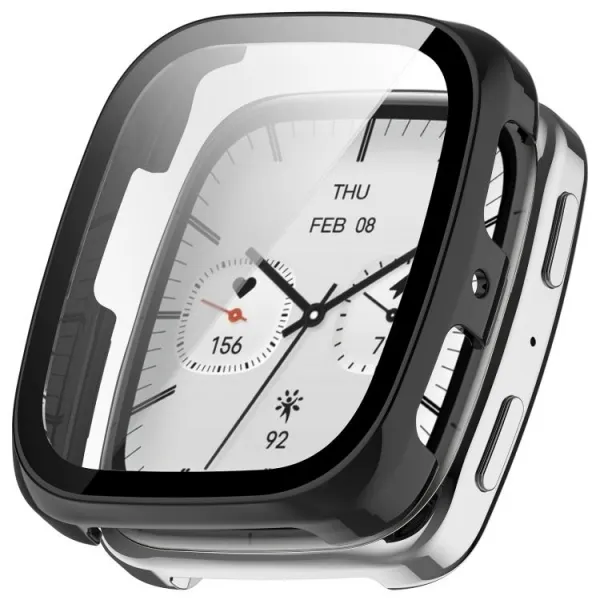 PC FULL COVER Plastový kryt so sklom pre Amazfit Active 2 (Square) čierny