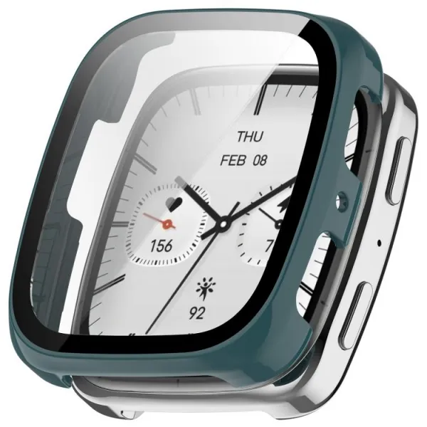 PC FULL COVER Plastový kryt so sklom pre Amazfit Active 2 (Square) zelený