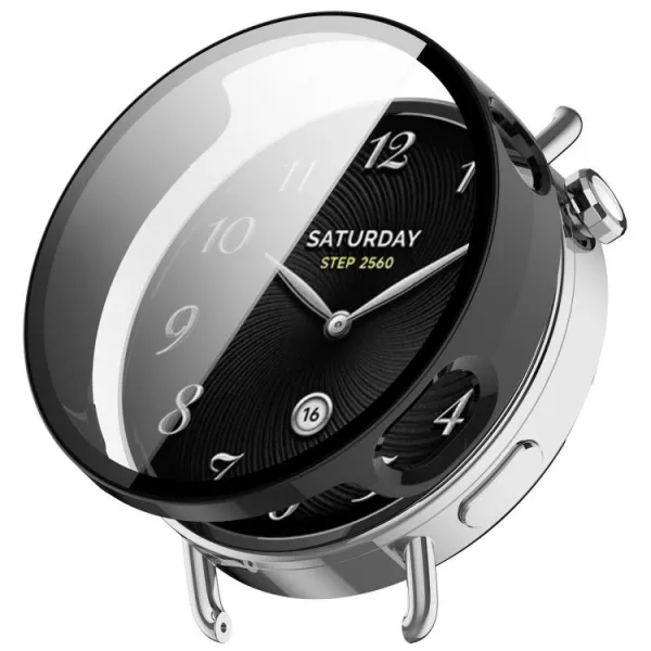 PC FULL COVER Plastový kryt so sklom pre Xiaomi Watch S4 41mm čierny