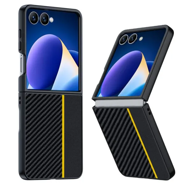 CARBON Ochranný obal pre Samsung Galaxy Z Flip7 5G BLACK YELLOW