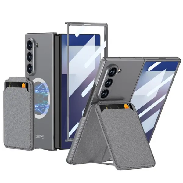 GKK 2IN1 Ochranný kryt s MagSafe a puzdrom na karty Samsung Galaxy Z Fold7 5G GREY