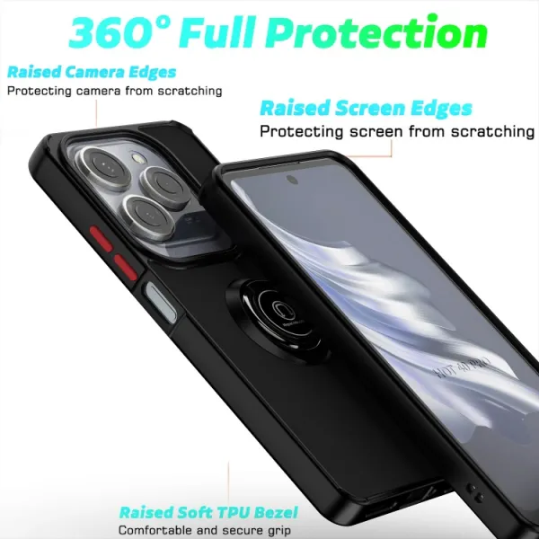 SHADOW Ochranný kryt s držiakom Infinix Hot 40 / Hot 40 Pro čierny