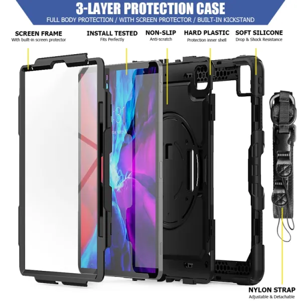 SOLID 360 Odolný kryt pre Apple iPad Pro 12.9 2020 čierny