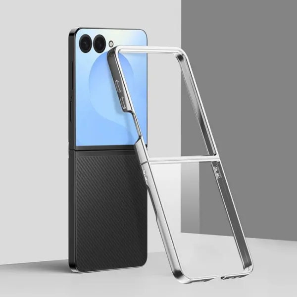 ELECTRO Plastový obal pre Samsung Galaxy Z Flip7 5G strieborný