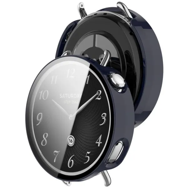 PC FULL COVER Plastový kryt so sklom pre Xiaomi Watch S4 41mm modrý