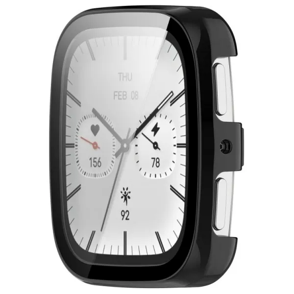 PC FULL COVER Plastový kryt so sklom pre Amazfit Active 2 (Square) čierny