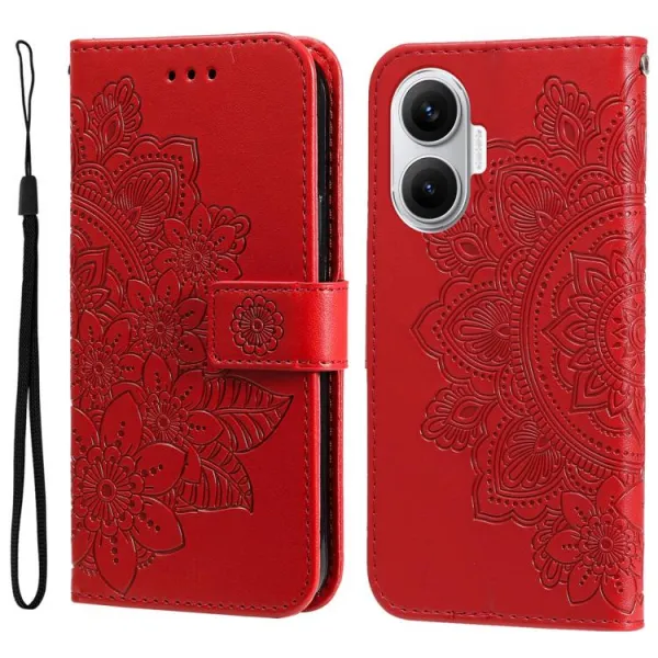 ART MANDALA Peňaženkový obal pre Xiaomi Poco F7 červený