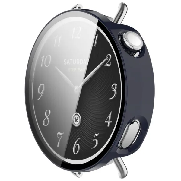 PC FULL COVER Plastový kryt so sklom pre Xiaomi Watch S4 41mm modrý