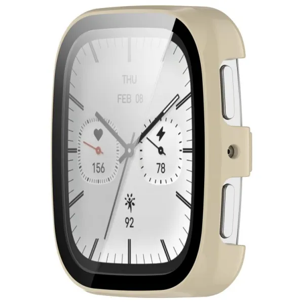 PC FULL COVER Plastový kryt so sklom pre Amazfit Active 2 (Square) IVORY