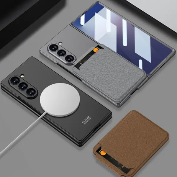 GKK 2IN1 Ochranný kryt s MagSafe a puzdrom na karty Samsung Galaxy Z Fold7 5G GREY