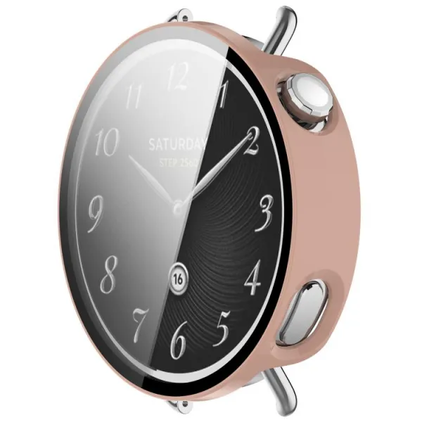 PC FULL COVER Plastový kryt so sklom pre Xiaomi Watch S4 41mm ružový