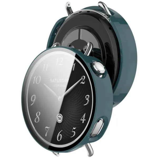 PC FULL COVER Plastový kryt so sklom pre Xiaomi Watch S4 41mm zelený