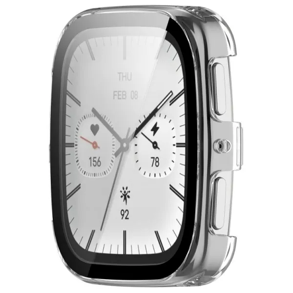 PC FULL COVER Plastový kryt so sklom pre Amazfit Active 2 (Square) priehľadný