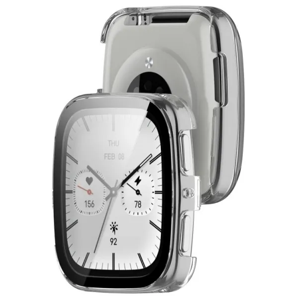 PC FULL COVER Plastový kryt so sklom pre Amazfit Active 2 (Square) priehľadný