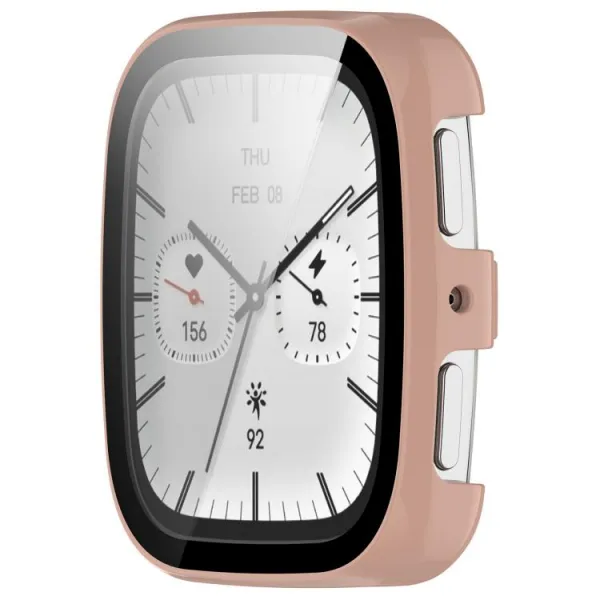 PC FULL COVER Plastový kryt so sklom pre Amazfit Active 2 (Square) ružový