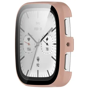 PC FULL COVER Plastový kryt so sklom pre Amazfit Active 2 (Square) ružový