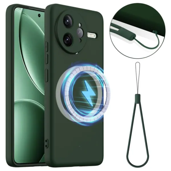 RUBBER MAGSAFE Silikónový kryt pre Xiaomi Poco F7 Ultra DARK GREEN