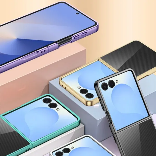 ELECTRO Plastový obal pre Samsung Galaxy Z Flip7 5G strieborný