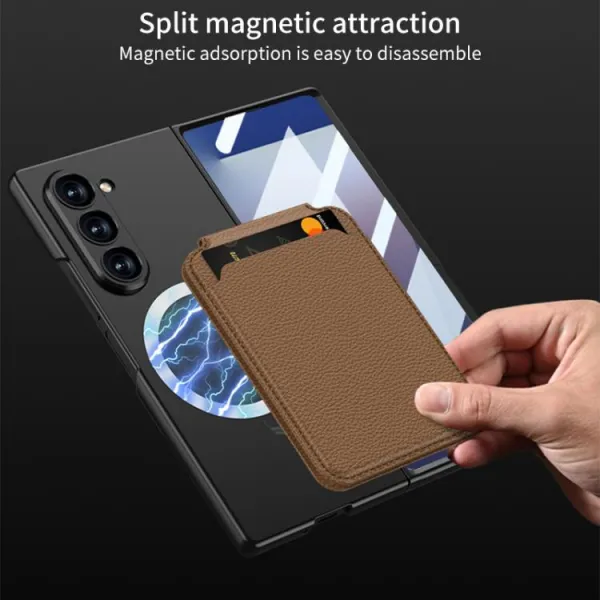 GKK 2IN1 Ochranný kryt s MagSafe a puzdrom na karty Samsung Galaxy Z Fold7 5G GREY
