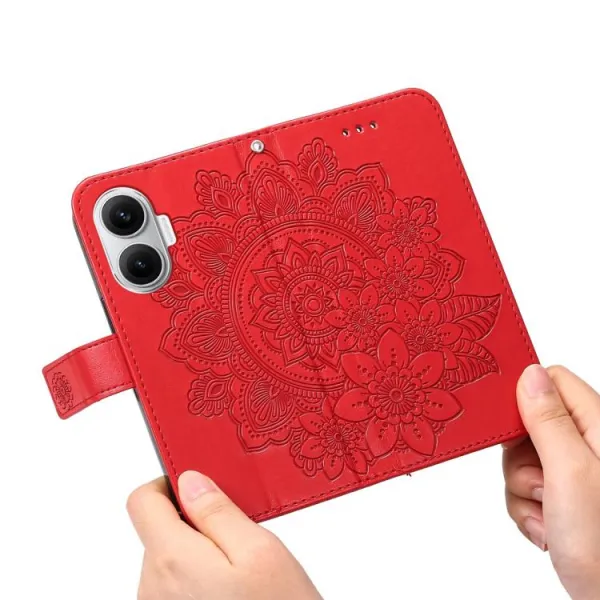 ART MANDALA Peňaženkový obal pre Xiaomi Poco F7 červený