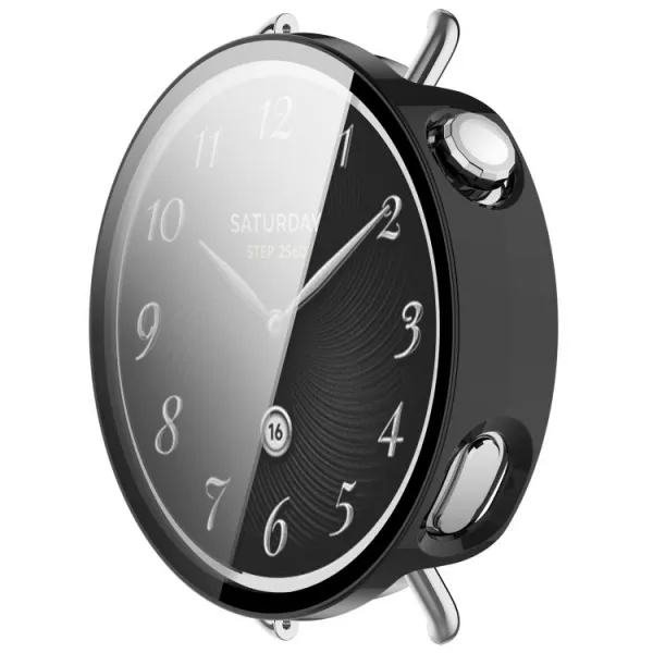 PC FULL COVER Plastový kryt so sklom pre Xiaomi Watch S4 41mm čierny
