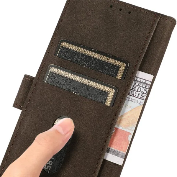 KHAZNEH MATTE Zaklápacie puzdro pre Xiaomi Poco F7 hnedé