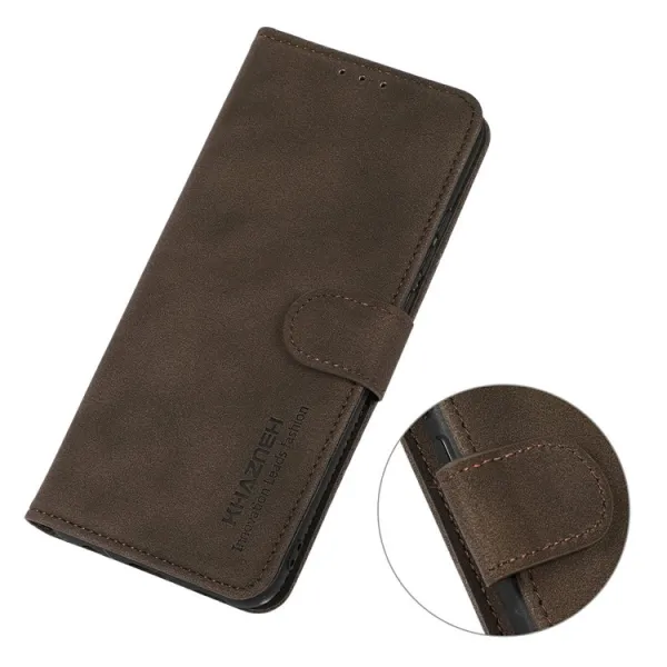 KHAZNEH MATTE Zaklápacie puzdro pre Xiaomi Poco F7 hnedé