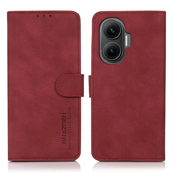 KHAZNEH MATTE Zaklápacie puzdro pre Xiaomi Poco F7 červené