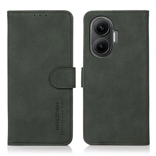 KHAZNEH MATTE Zaklápacie puzdro pre Xiaomi Poco F7 tmavozelené