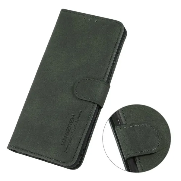 KHAZNEH MATTE Zaklápacie puzdro pre Xiaomi Poco F7 tmavozelené