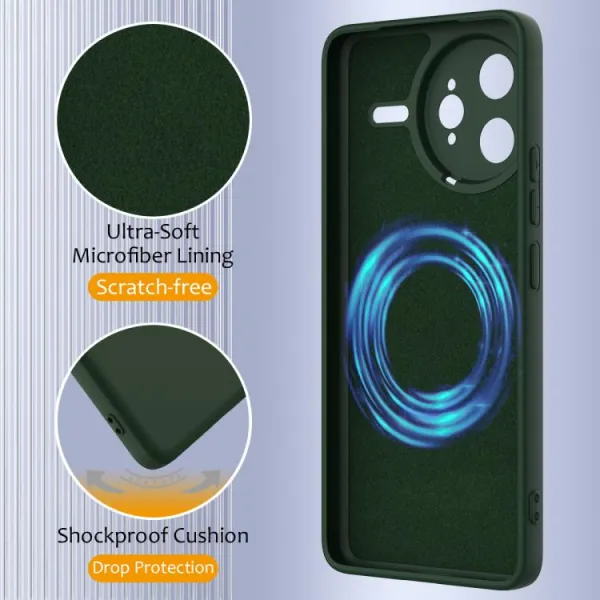 RUBBER MAGSAFE Silikónový kryt pre Xiaomi Poco F7 Ultra DARK GREEN
