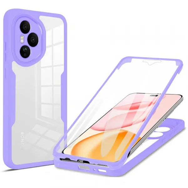 DUAL Obojstranný kryt s fóliou Honor 400 Pro 5G fialový