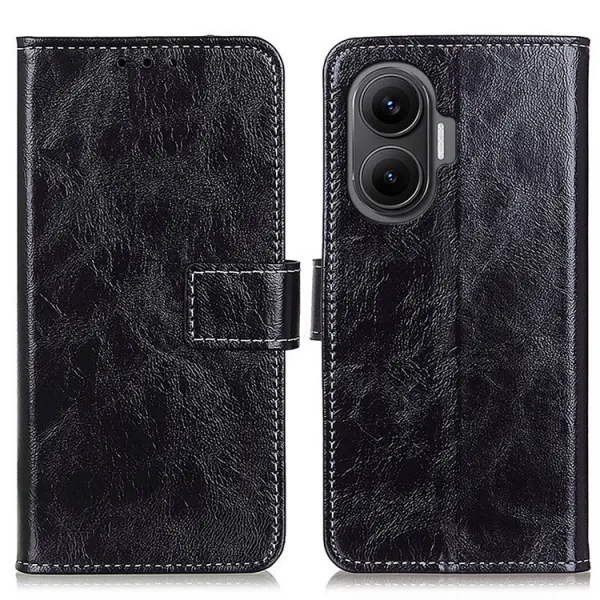 RETRO Peňaženkový obal Xiaomi Poco F7 čierny