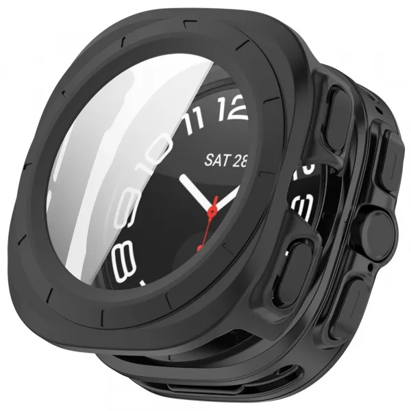 PC FULL COVER Plastový kryt so sklom pre Samsung Galaxy Watch Ultra / Watch Ultra 2025 čierny
