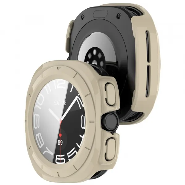 PC FULL COVER Plastový kryt so sklom pre Samsung Galaxy Watch Ultra / Watch Ultra 2025 IVORY