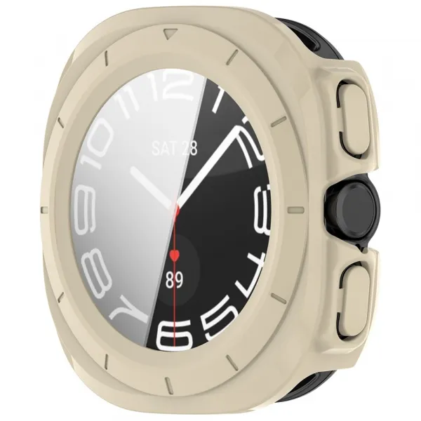 PC FULL COVER Plastový kryt so sklom pre Samsung Galaxy Watch Ultra / Watch Ultra 2025 IVORY