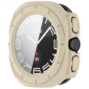 PC FULL COVER Plastový kryt so sklom pre Samsung Galaxy Watch Ultra / Watch Ultra 2025 IVORY