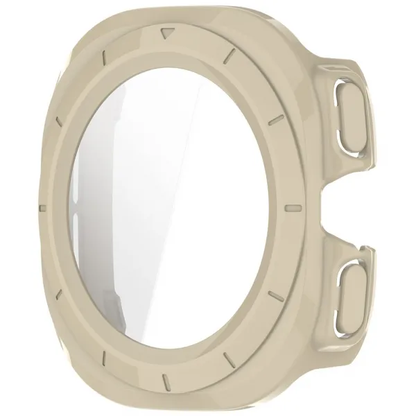 PC FULL COVER Plastový kryt so sklom pre Samsung Galaxy Watch Ultra / Watch Ultra 2025 IVORY
