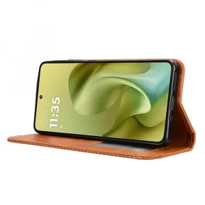 BUSINESS Peňaženkové puzdro pre Motorola Moto G86 5G hnedé