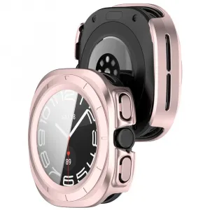 PC FULL COVER Plastový kryt so sklom pre Samsung Galaxy Watch Ultra / Watch Ultra 2025 metalický ružový