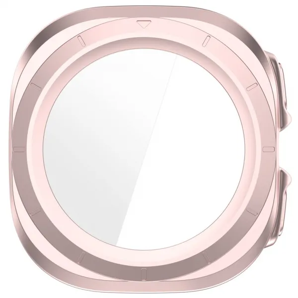 PC FULL COVER Plastový kryt so sklom pre Samsung Galaxy Watch Ultra / Watch Ultra 2025 metalický ružový