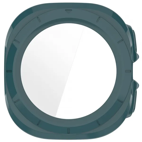 PC FULL COVER Plastový kryt so sklom pre Samsung Galaxy Watch Ultra / Watch Ultra 2025 tmavozelený