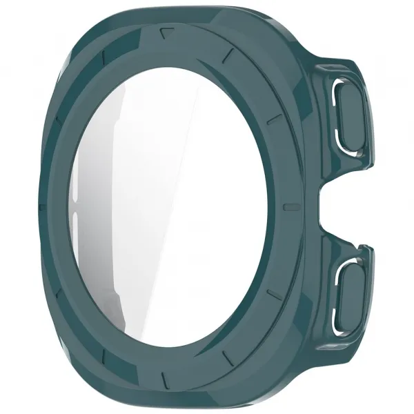 PC FULL COVER Plastový kryt so sklom pre Samsung Galaxy Watch Ultra / Watch Ultra 2025 tmavozelený