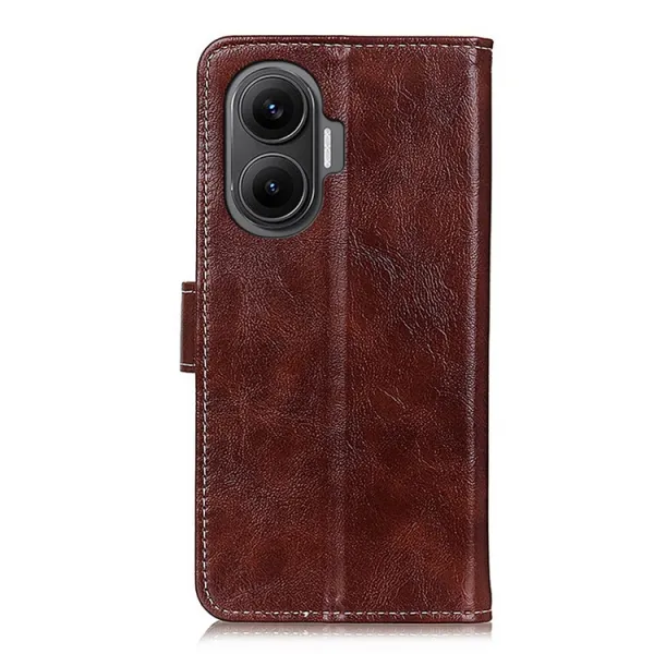 RETRO Peňaženkový obal Xiaomi Poco F7 hnedý