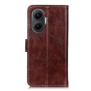 RETRO Peňaženkový obal Xiaomi Poco F7 hnedý