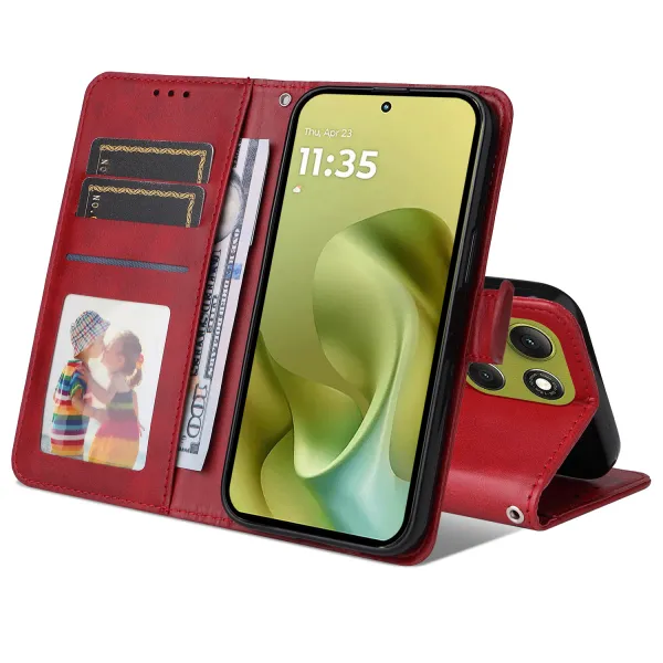 SMOOTH Peňaženkové puzdro pre Motorola Moto G86 5G červené