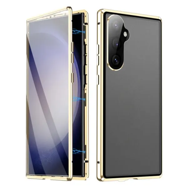 Magnetický kryt 360 pre Samsung Galaxy S25 5G zlatý