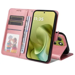 SMOOTH Peňaženkové puzdro pre Motorola Moto G86 5G ružové